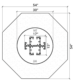 Warming Trends 54" Natural Gas Octagonal Ready-To-Finish Kit With CFB180 Original Brass Burner