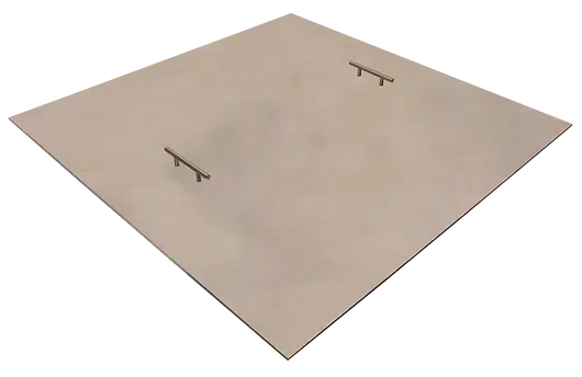 Warming Trends 56" - 62" Square Range Brushed Aluminum Fire Pit Cover With 2 Handles