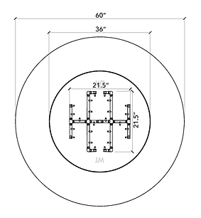 Warming Trends 60" Natural Gas Circular Ready-To-Finish Kit With CFB290 Original Brass Burner