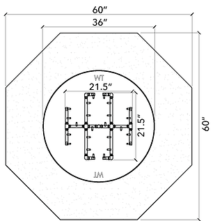 Warming Trends 60" Natural Gas Octagonal Ready-To-Finish Kit With CFB290 Original Brass Burner
