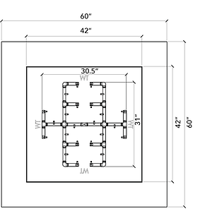 Warming Trends 60" Natural Gas Square Ready-To-Finish Kit With CFB300 Original Brass Burner