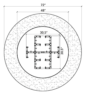 Warming Trends 72" Natural Gas Circular Ready-To-Finish Kit With CFB350 Original Brass Burner