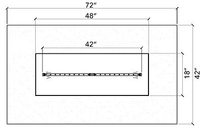 Warming Trends 72" Natural Gas Rectangular Ready-To-Finish Kit With CFBL210 Linear Brass Burner