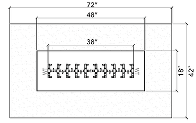 Warming Trends 72" Natural Gas Rectangular Ready-To-Finish Kit With CFBT290 Tree-Style Brass Burner