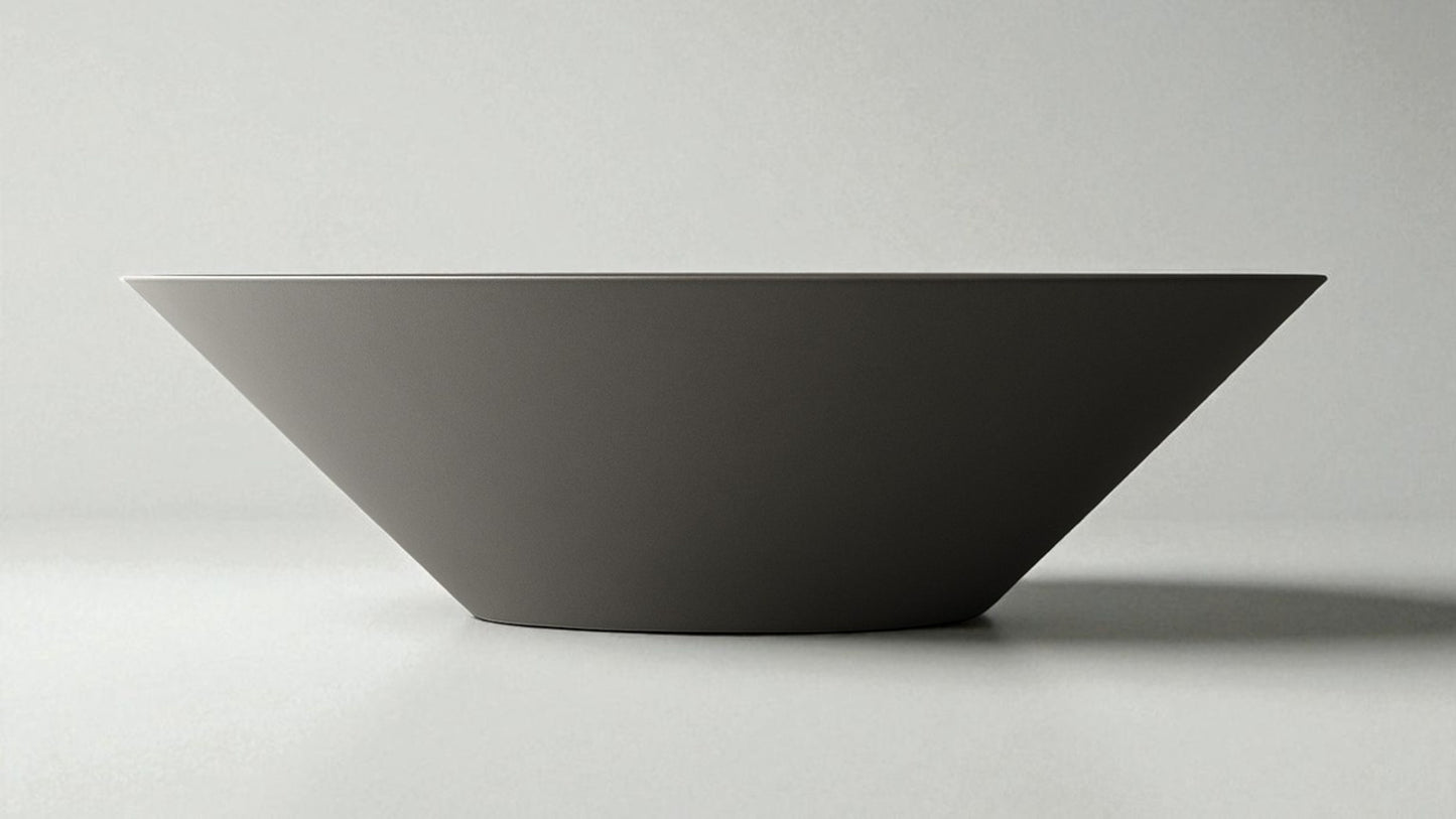 Warming Trends AON 24" Charcoal Finish Glass Fiber Reinforced Concrete Round Halo Small Wok With U100 Crossfire Brass Burner and 17" Circular Plate