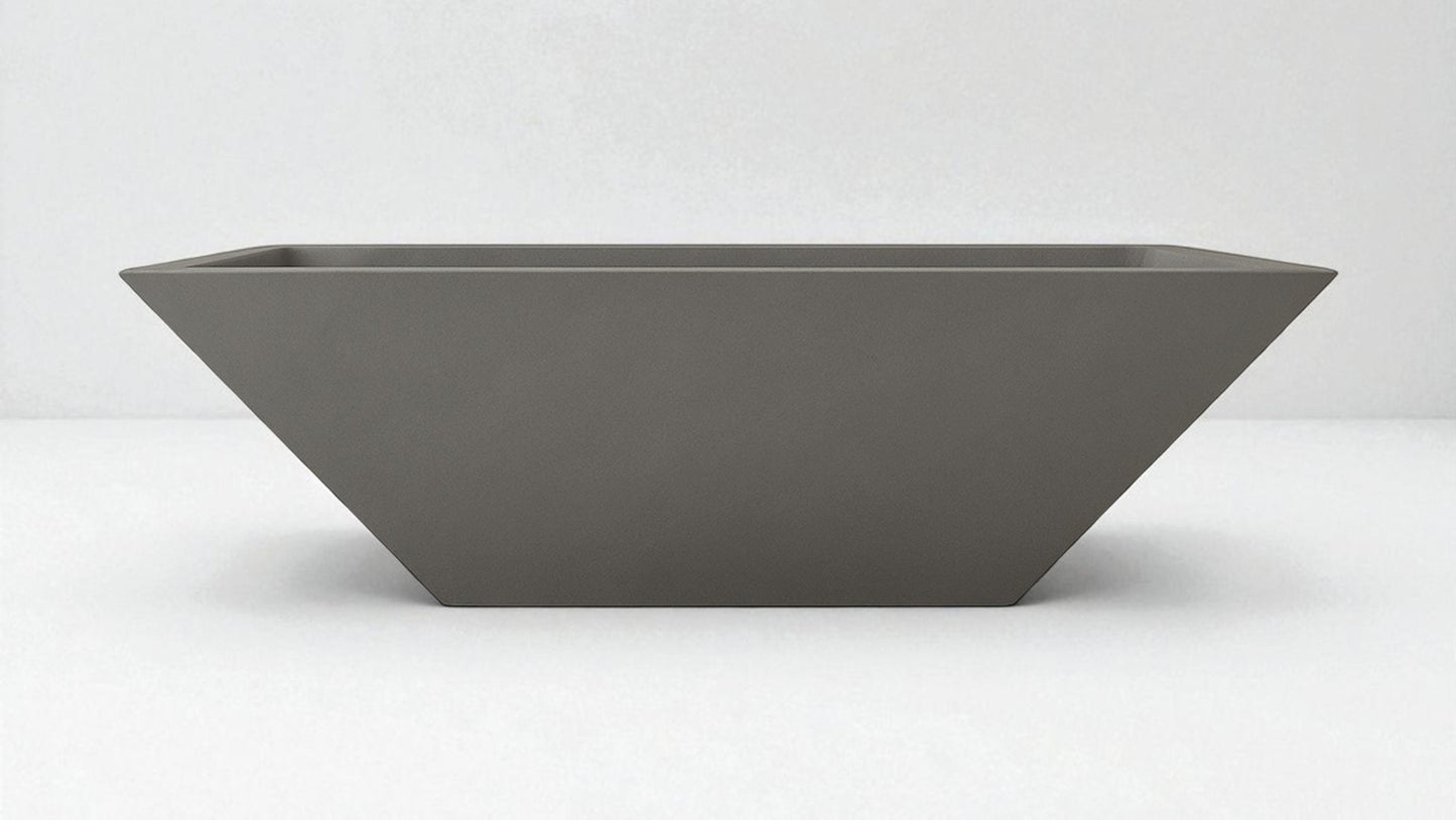 Warming Trends AON 24" Charcoal Finish Glass Fiber Reinforced Concrete Square Ember Small Wok With U100 Crossfire Brass Burner and 19" Square Plate