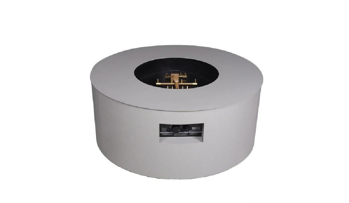 Warming Trends AON 36" Sand Pebble Powder-Coated Steel Circular Natural Gas Fire Table With Platinum Ignition and U100 CrossFire Brass Burner