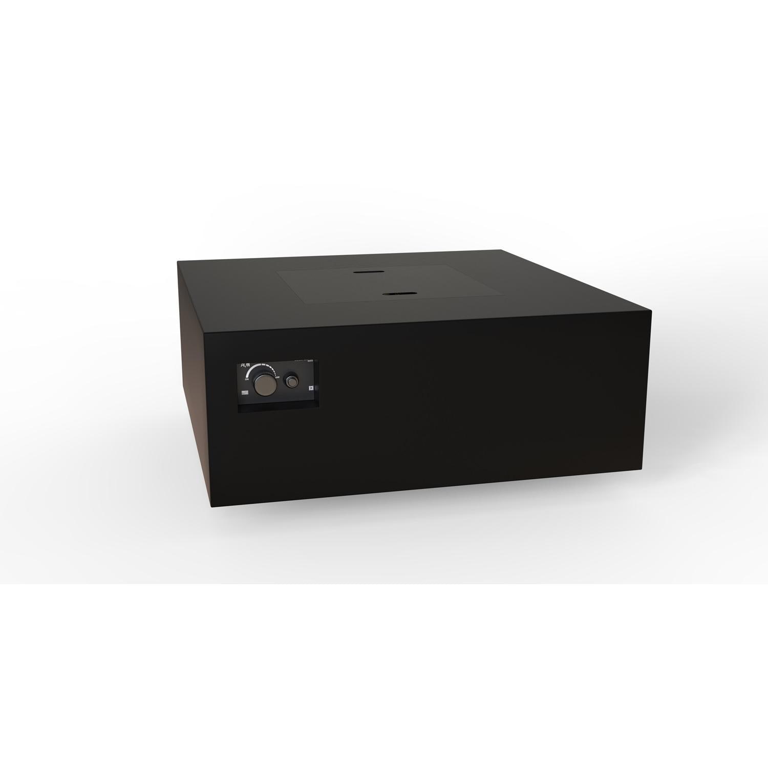 Warming Trends AON 40" Black Powder-Coated Steel Square Natural Gas Fire Table With Push Button Ignition and U140 CrossFire Brass Burner