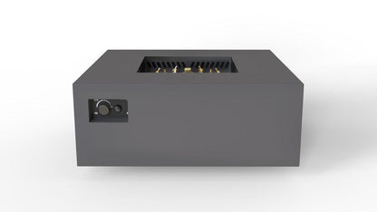 Warming Trends AON 40" Charcoal Powder-Coated Steel Square Liquid Propane Fire Table With Push Button Ignition and U140 CrossFire Brass Burner