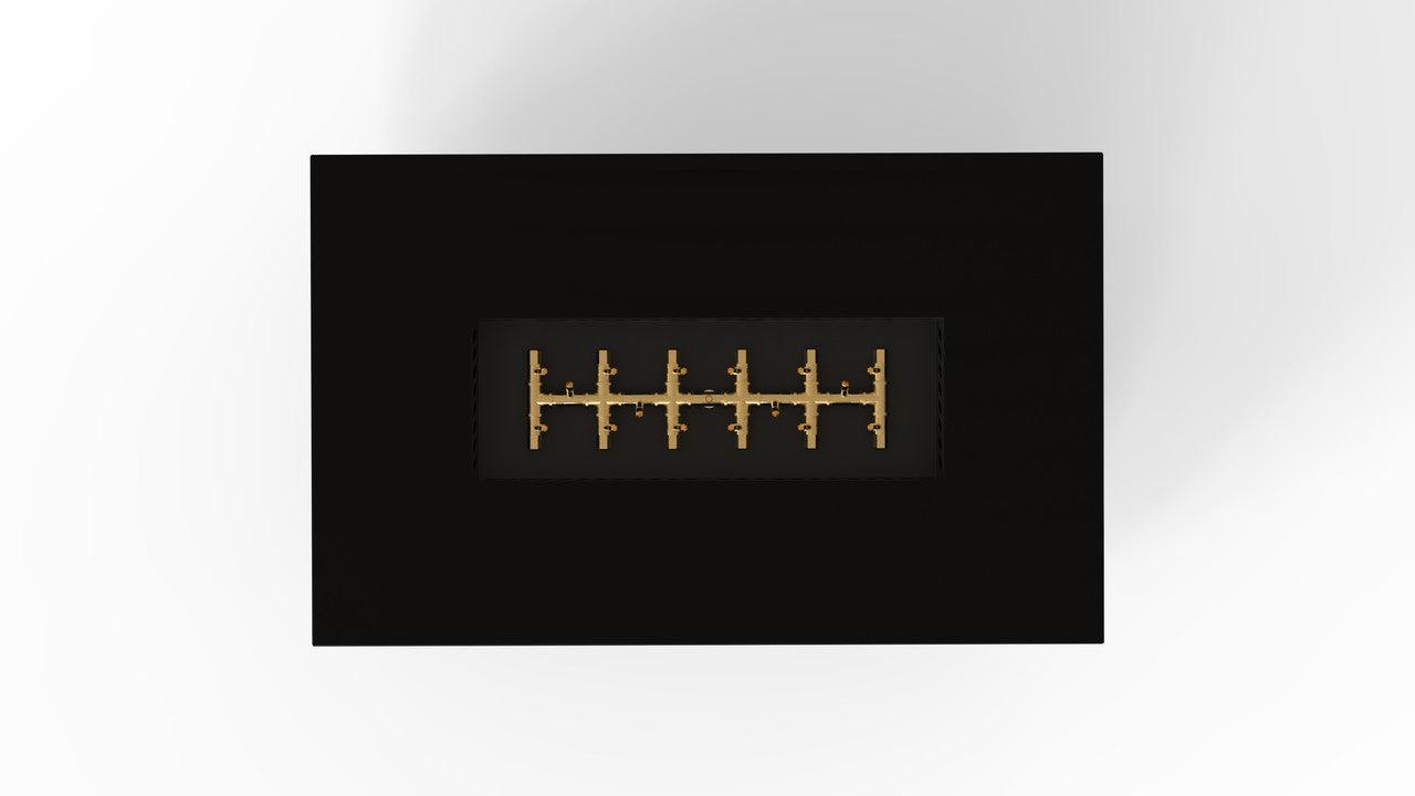 Warming Trends AON 48" Black Powder-Coated Steel Rectangular Liquid Propane Fire Table With Platinum Ignition and UT170 CrossFire Brass Burner