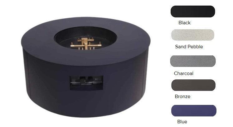 Warming Trends AON 48" Bronze Powder-Coated Steel Circular Natural Gas Fire Table With Mercury Ignition and U180 CrossFire Brass Burner