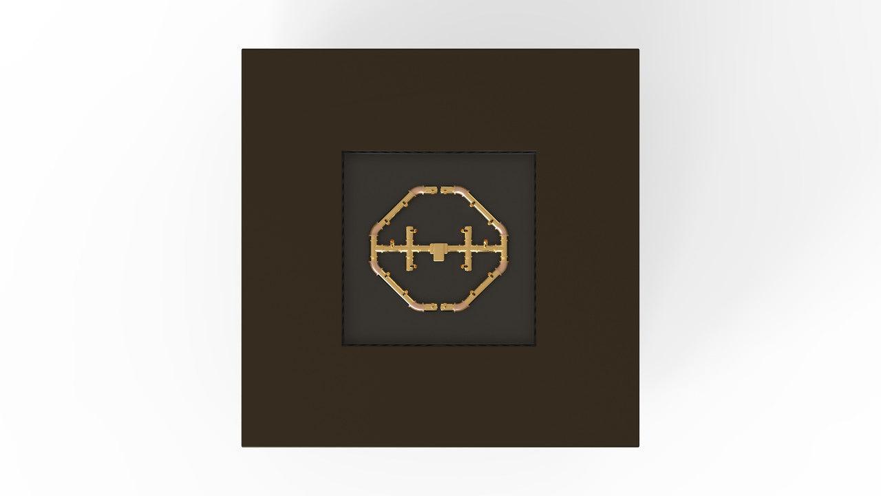 Warming Trends AON 48" Bronze Powder-Coated Steel Square Liquid Propane Fire Table With Push Button Ignition and U180 CrossFire Brass Burner