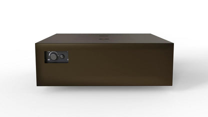 Warming Trends AON 48" Bronze Powder-Coated Steel Square Natural Gas Fire Table With Mercury Ignition and U180 CrossFire Brass Burner
