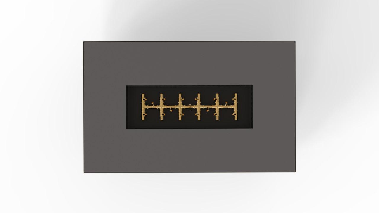 Warming Trends AON 48" Charcoal Powder-Coated Steel Rectangular Liquid Propane Fire Table With Mercury Ignition and UT170 CrossFire Brass Burner