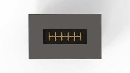 Warming Trends AON 48" Charcoal Powder-Coated Steel Rectangular Liquid Propane Fire Table With Mercury Ignition and UT170 CrossFire Brass Burner