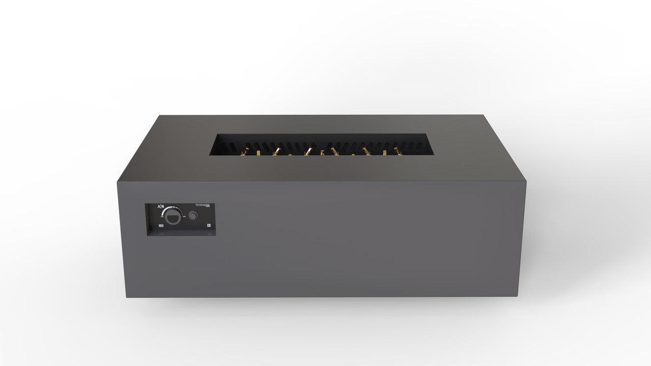 Warming Trends AON 48" Charcoal Powder-Coated Steel Rectangular Natural Gas Fire Table With Platinum Ignition and UT170 CrossFire Brass Burner