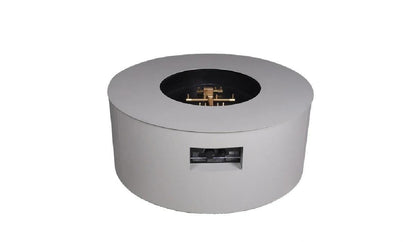 Warming Trends AON 48" Sand Pebble Powder-Coated Steel Circular Natural Gas Fire Table With Platinum Ignition and U180 CrossFire Brass Burner