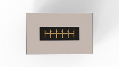 Warming Trends AON 48" Sand Pebble Powder-Coated Steel Rectangular Natural Gas Fire Table With Push Button Ignition and UT170 CrossFire Brass Burner