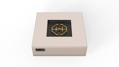 Warming Trends AON 56" Sand Pebble Powder-Coated Steel Square Liquid Propane Fire Table With Platinum Ignition and U240 CrossFire Brass Burner