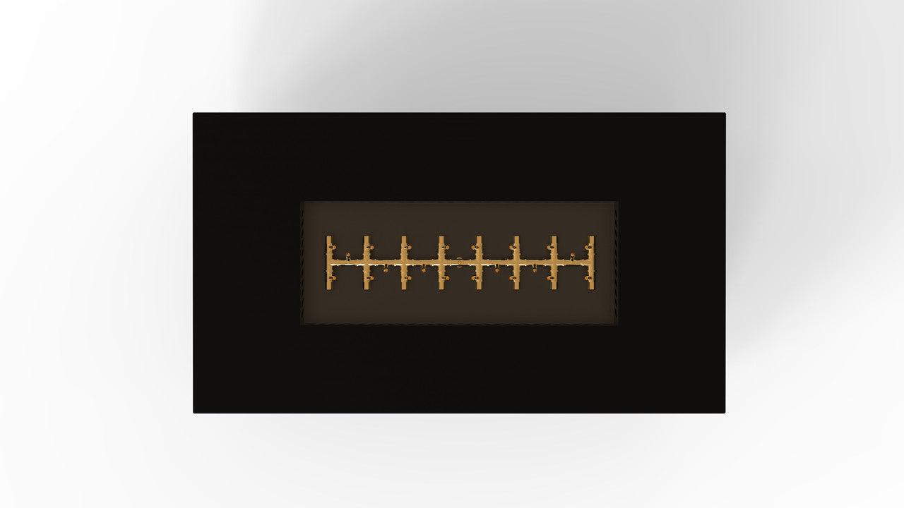 Warming Trends AON 60" Black Powder-Coated Steel Rectangular Liquid Propane Fire Table With Platinum Ignition and UT230 CrossFire Brass Burner