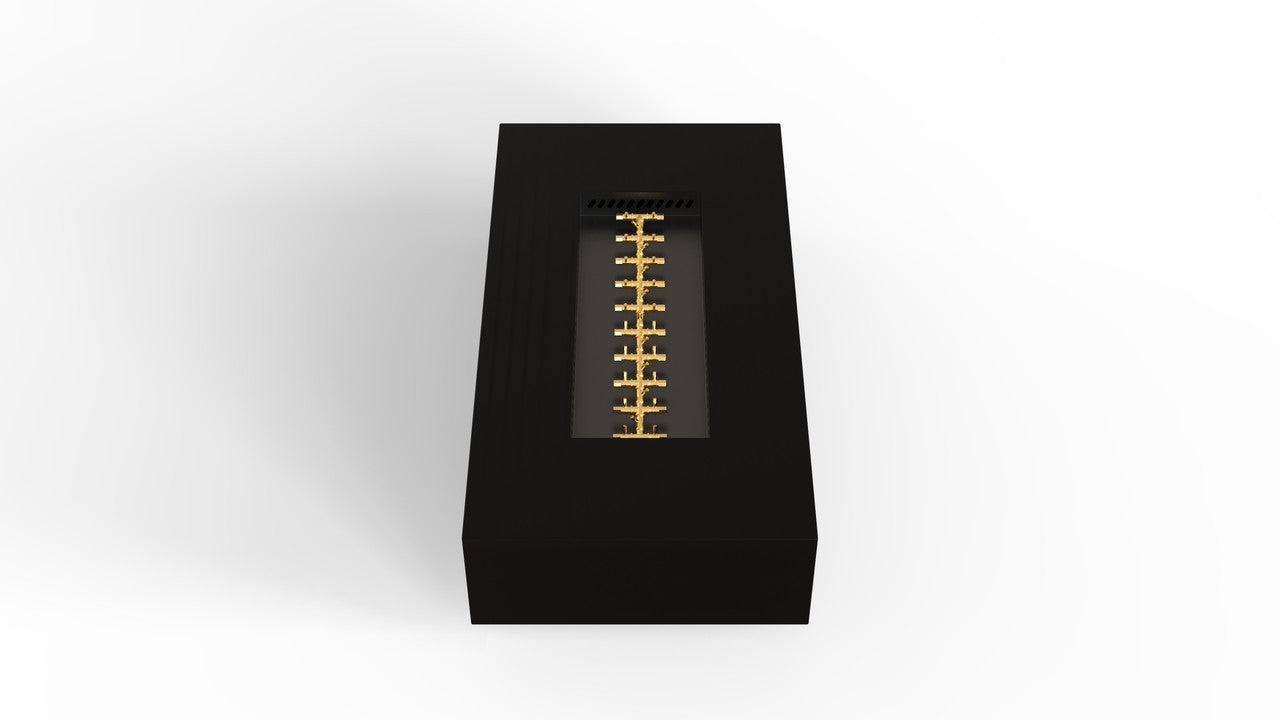 Warming Trends AON 72" Black Powder-Coated Steel Rectangular Liquid Propane Fire Table With Platinum Ignition and UT290 CrossFire Brass Burner