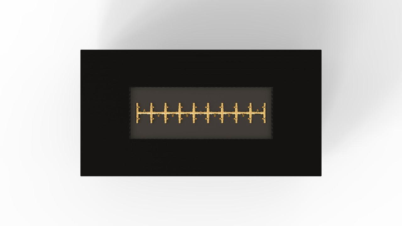 Warming Trends AON 72" Black Powder-Coated Steel Rectangular Liquid Propane Fire Table With Platinum Ignition and UT290 CrossFire Brass Burner