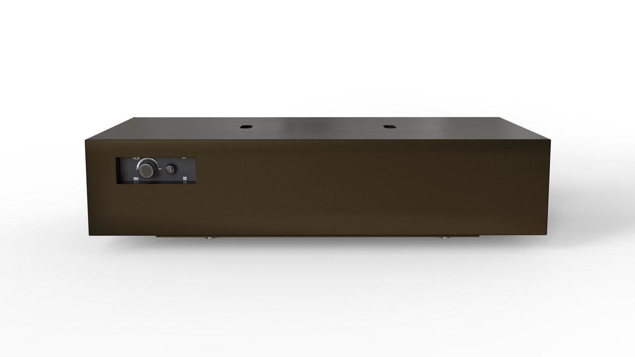 Warming Trends AON 72" Bronze Powder-Coated Steel Rectangular Liquid Propane Fire Table With Push Button Ignition and UT290 CrossFire Brass Burner