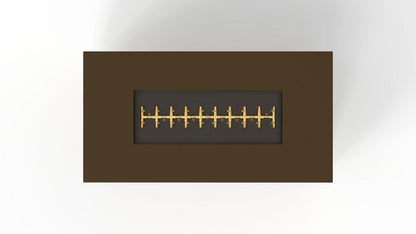 Warming Trends AON 72" Bronze Powder-Coated Steel Rectangular Liquid Propane Fire Table With Push Button Ignition and UT290 CrossFire Brass Burner