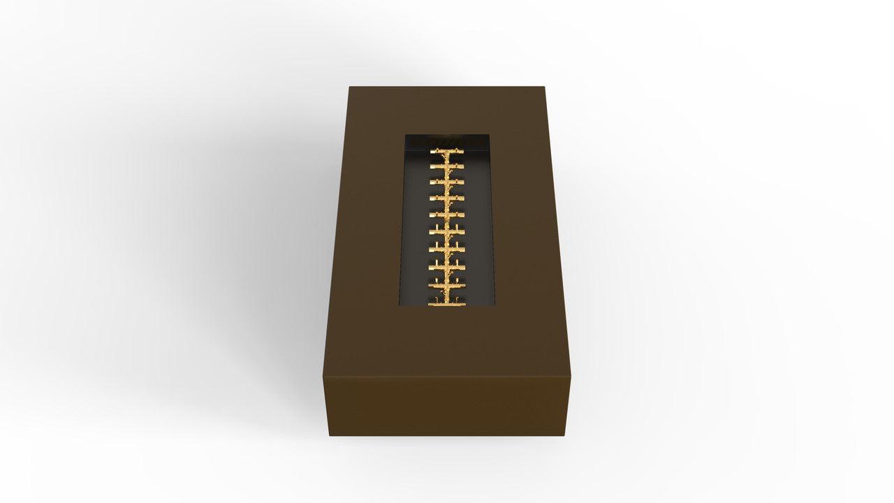 Warming Trends AON 72" Bronze Powder-Coated Steel Rectangular Natural Gas Fire Table With Push Button Ignition and UT290 CrossFire Brass Burner
