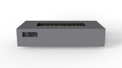 Warming Trends AON 72" Charcoal Powder-Coated Steel Rectangular Natural Gas Fire Table With Push Button Ignition and UT290 CrossFire Brass Burner
