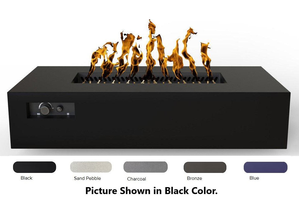 Warming Trends AON 72" Blue Powder Coated Steel Liquid Propane, Mercury Ignition Rectangular Fire Table