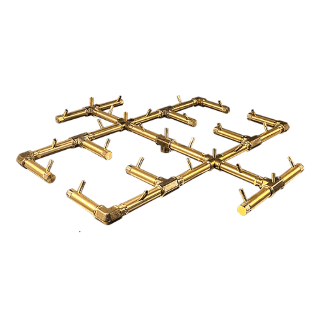 Warming Trends CFB350 Original Crossfire Brass Burner with 48" Square Plate and 3/4" Dual Flex Line Kit