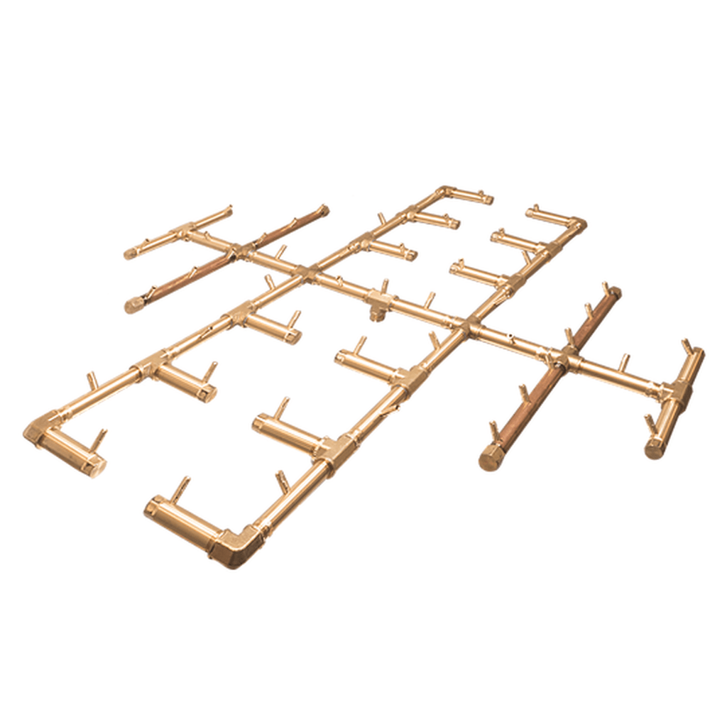 Warming Trends CFB450 Original Crossfire Brass Burner with 60" Square Plate and 3/4" Dual Flex Line Kit