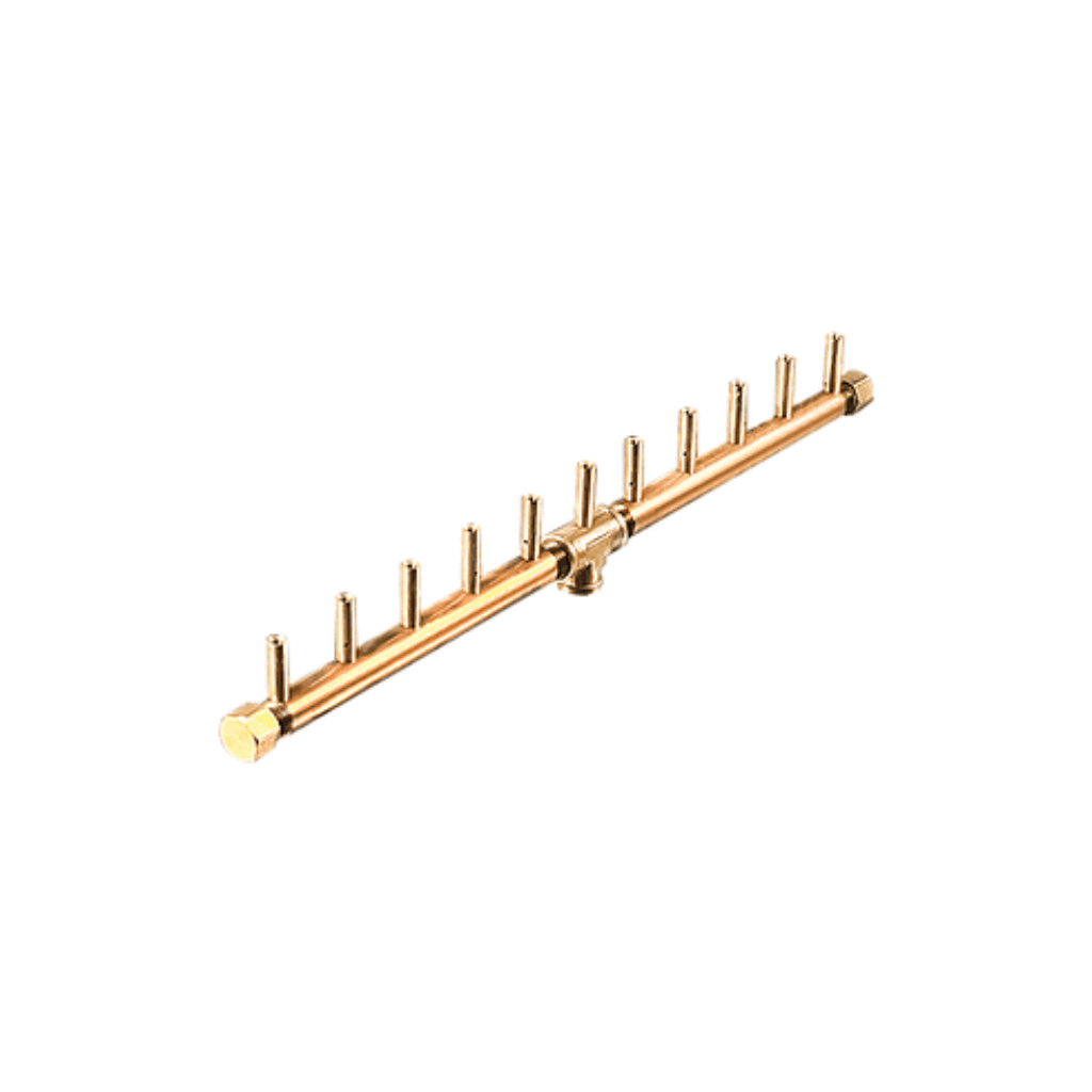 Warming Trends CFBL110 Linear Crossfire Brass Burner with 26" x 6" Plate and 3/4" Flex Line Kit