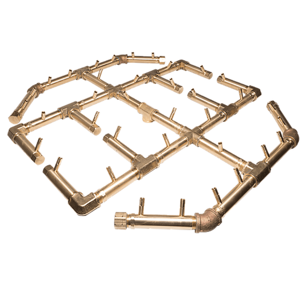 Warming Trends CFBO360 Octagonal Crossfire Brass Burner with 42" Square Plate and 3/4" Dual Flex Line Kit