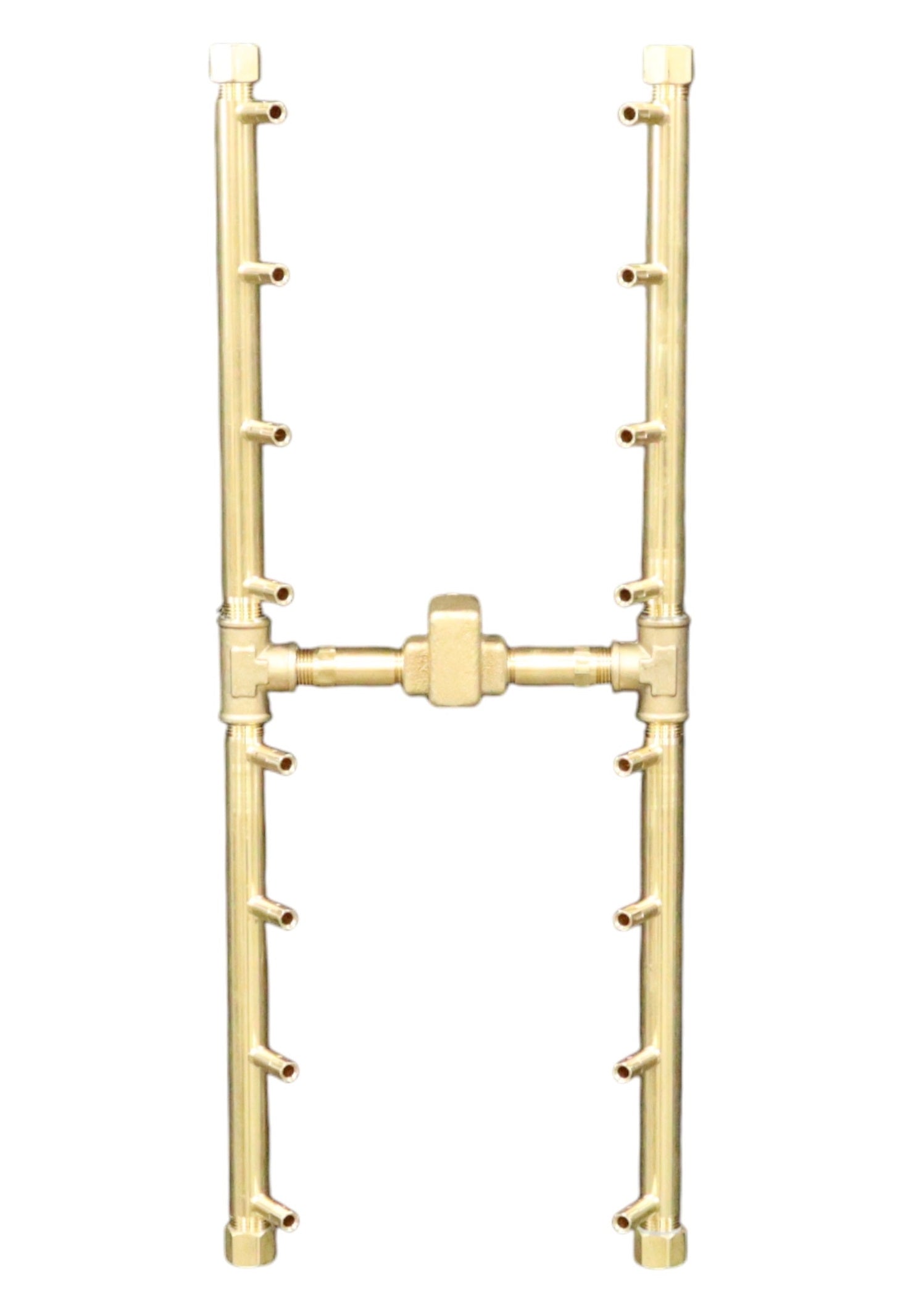 Warming Trends H-Style 24" 160K BTU Universal Crossfire 2.0 Brass Burner With 34" x 17" Rectangle Plate and Flex Line Kit