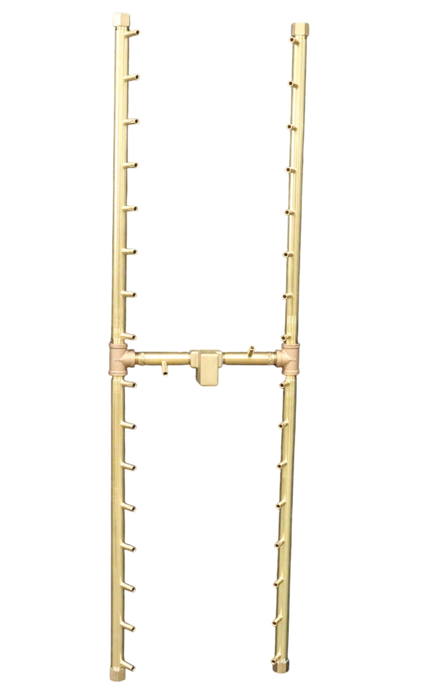 Warming Trends H-Style 48" 340K BTU Universal Crossfire 2.0 Brass Burner With 62" x 25" Rectangle Plate