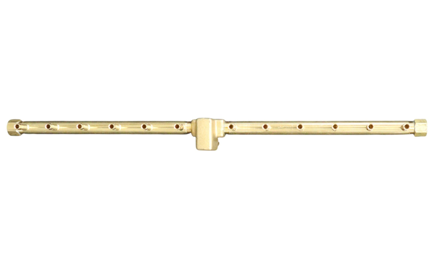 Warming Trends Linear 26" 130K BTU Universal Crossfire 2.0 Brass Burner With 32" x 8" Rectangle Plate