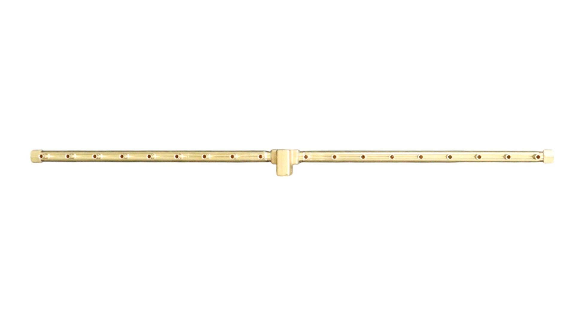 Warming Trends Linear 38" 190K BTU Universal Crossfire 2.0 Brass Burner With 44" x 8" Rectangle Plate and Flex Line Kit