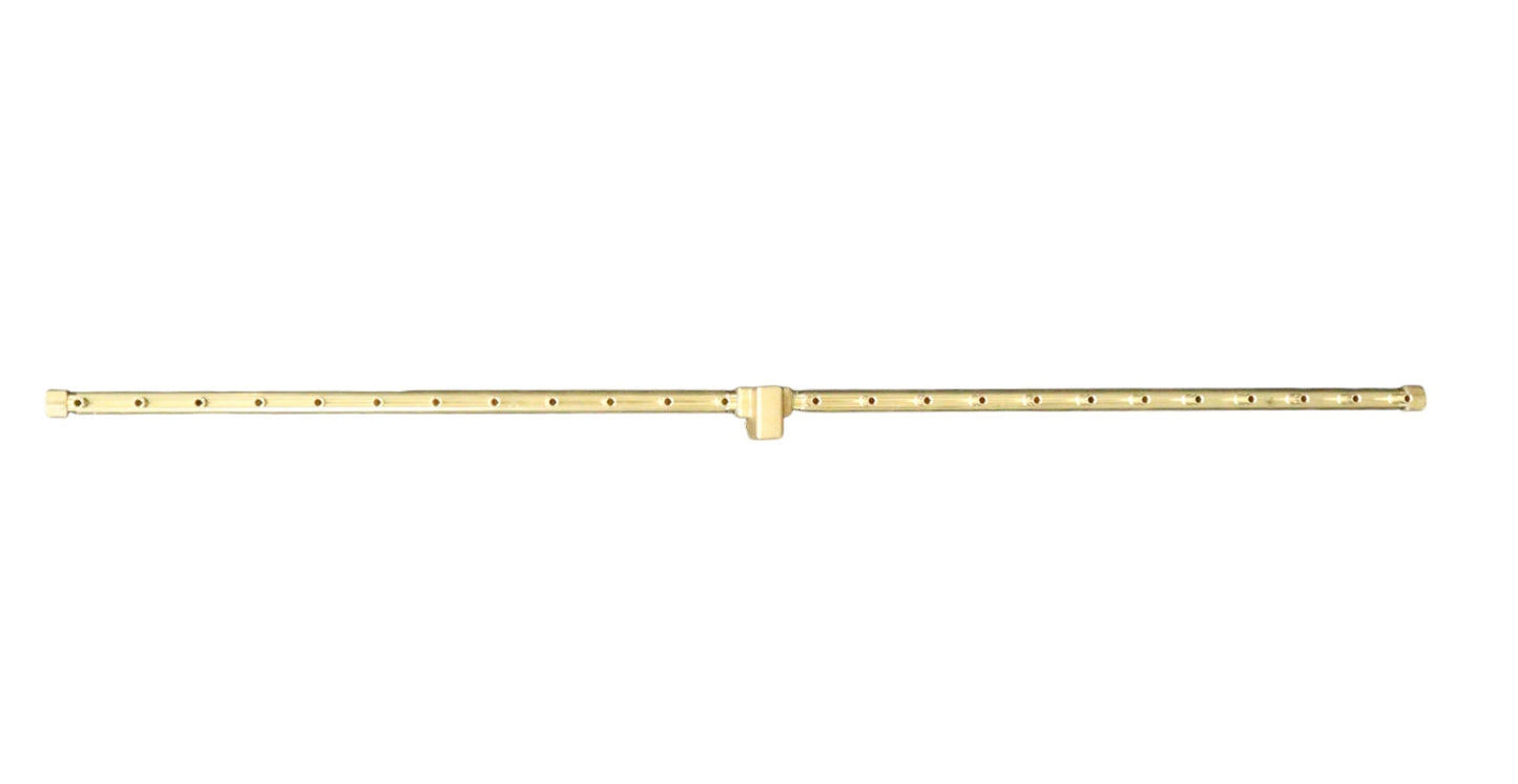 Warming Trends Linear 50" 250K BTU Universal Crossfire 2.0 Brass Burner With 56" x 10" Rectangle Plate and Flex Line Kit