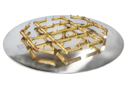 Warming Trends Octagonal CFBO360 360K BTU Liquid Propane Crossfire Brass Burner With Waterstop, 42" Square Plate & Double Flex Line Kit