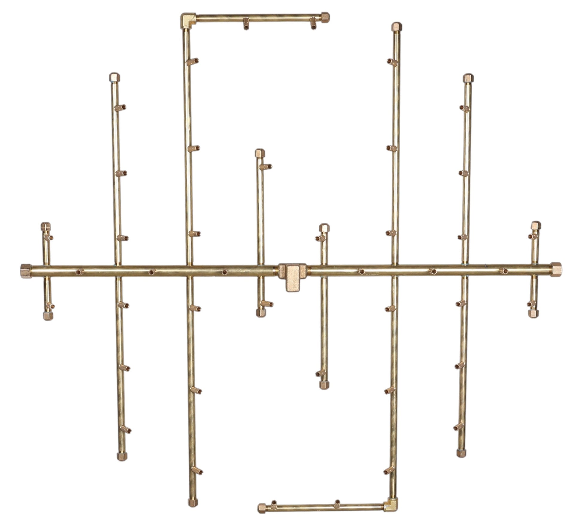 Warming Trends Original 38" x 35" 420K BTU Universal Crossfire 2.0 Brass Burner With 48" Circular Plate and Flex Line Kit