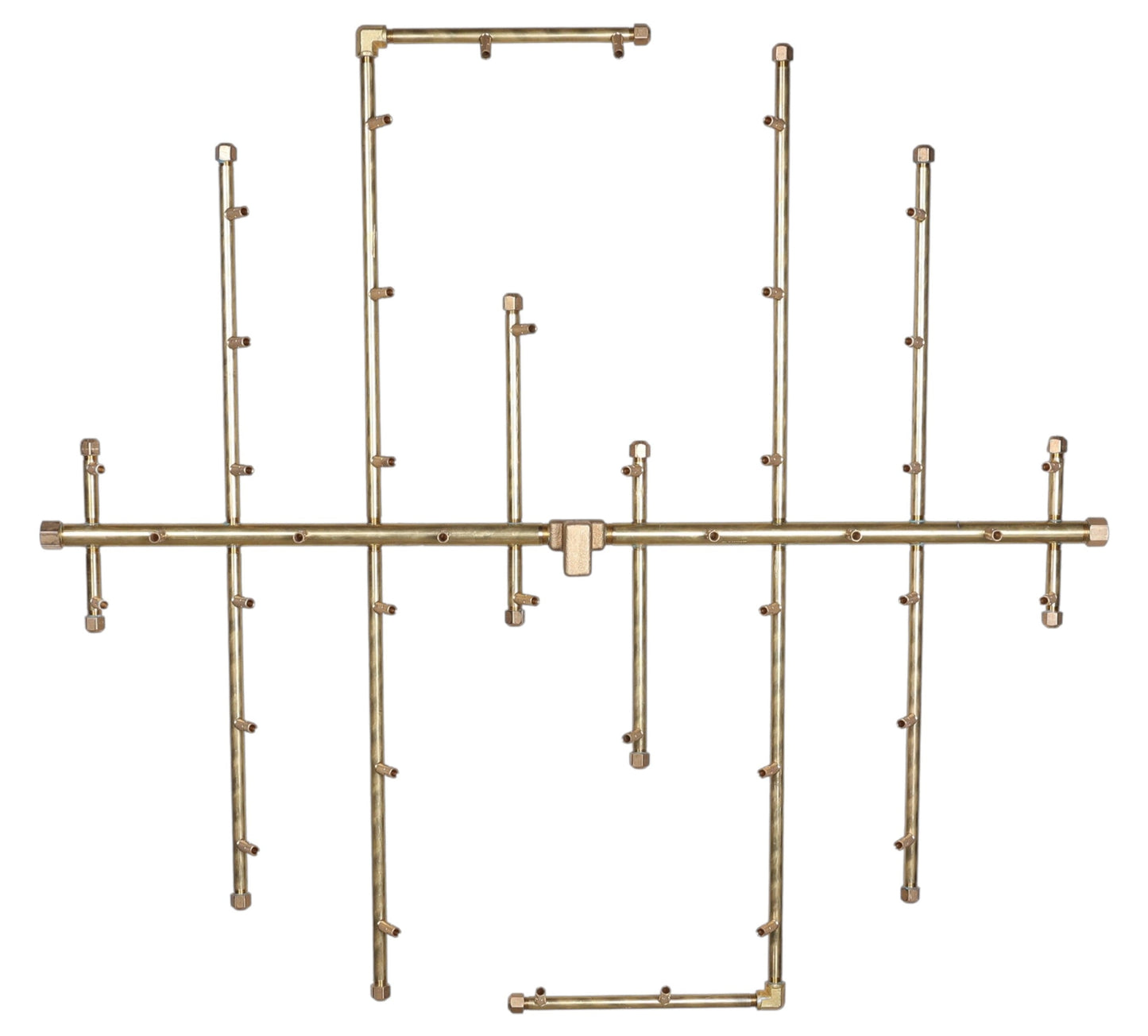 Warming Trends Original 38" x 35" 420K BTU Universal Crossfire 2.0 Brass Burner With 48" Square Plate and Flex Line Kit