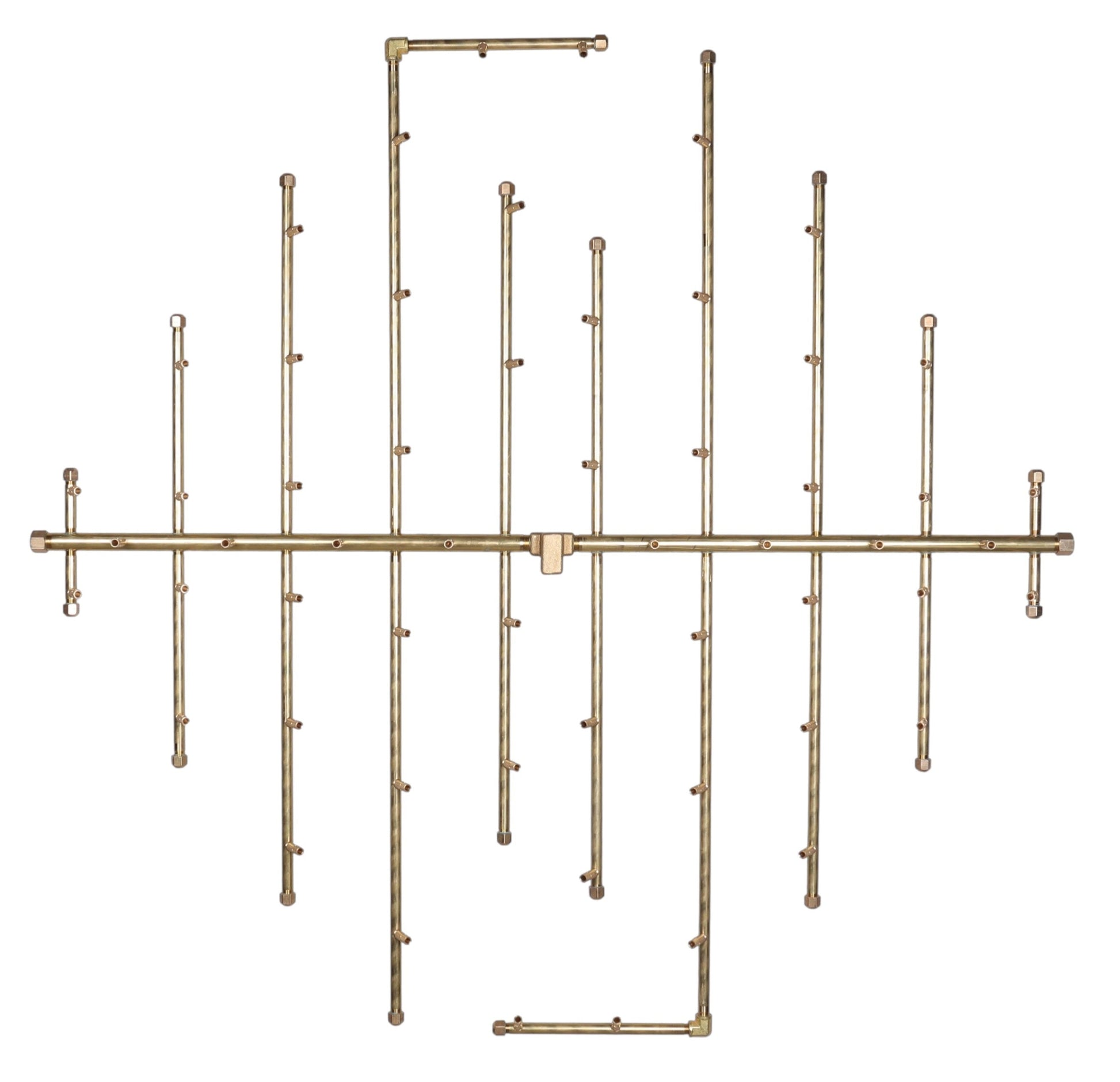 Warming Trends Original 48" x 46" 560K BTU Universal Crossfire 2.0 Brass Burner With Flex Line Kit