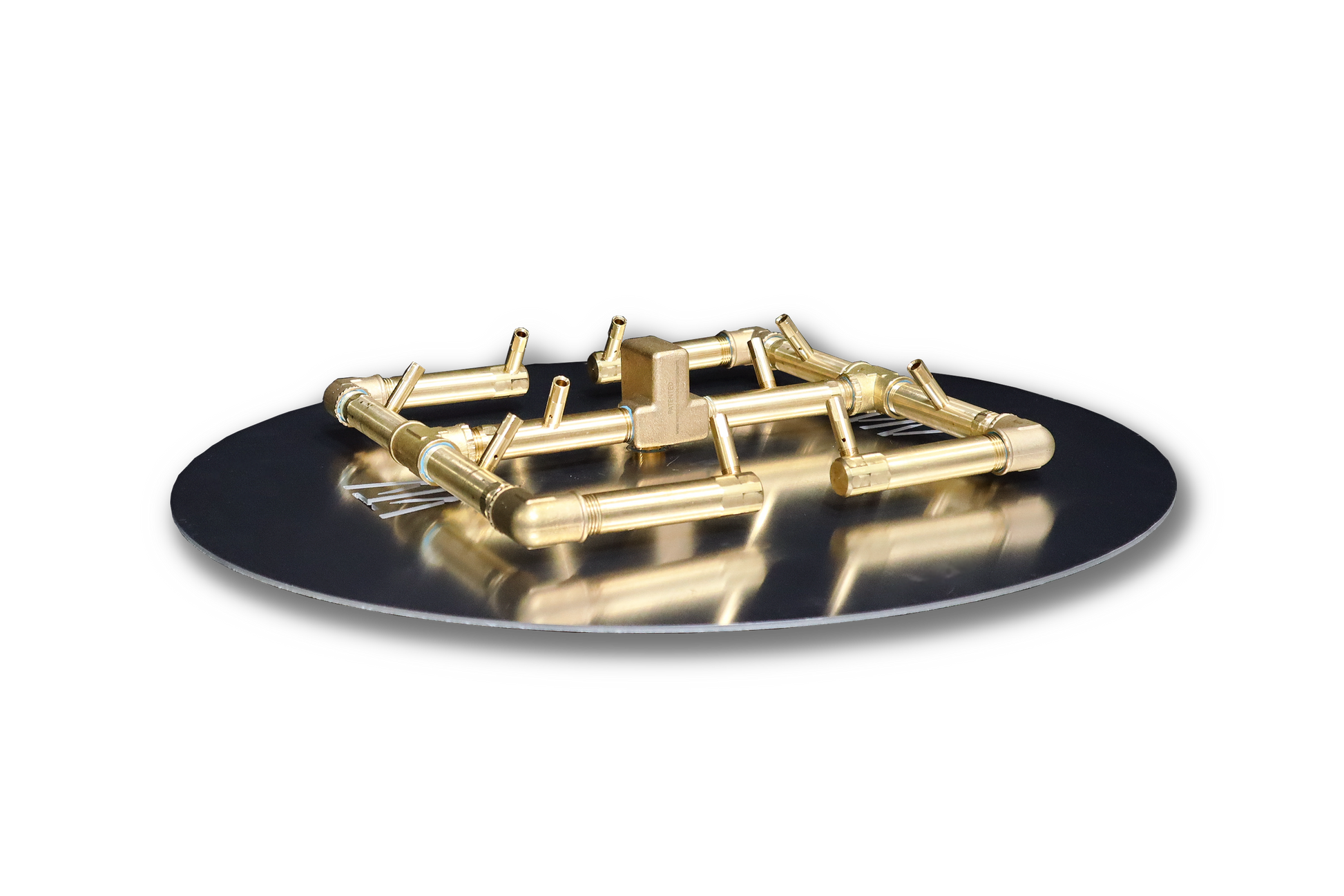 Warming Trends Original CFB120 120K BTU Liquid Propane Crossfire Brass Burner With Waterstop, 24" Square Plate & Single Flex Line Kit