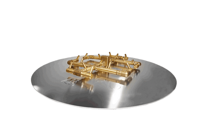 Warming Trends Original CFB180 180K BTU Liquid Propane Crossfire Brass Burner With Waterstop, 30" Square Plate & Single Flex Line Kit