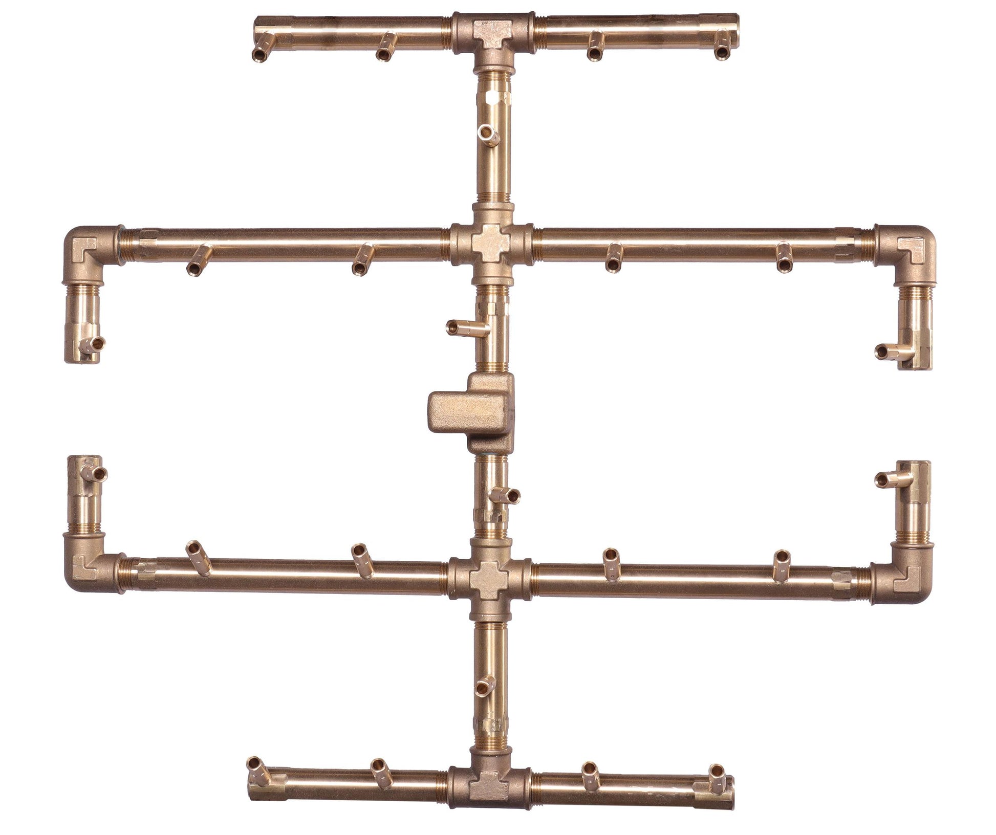 Warming Trends Original CFB240 240K BTU Liquid Propane Crossfire Brass Burner With Waterstop, 30" Square Plate & Single Flex Line Kit
