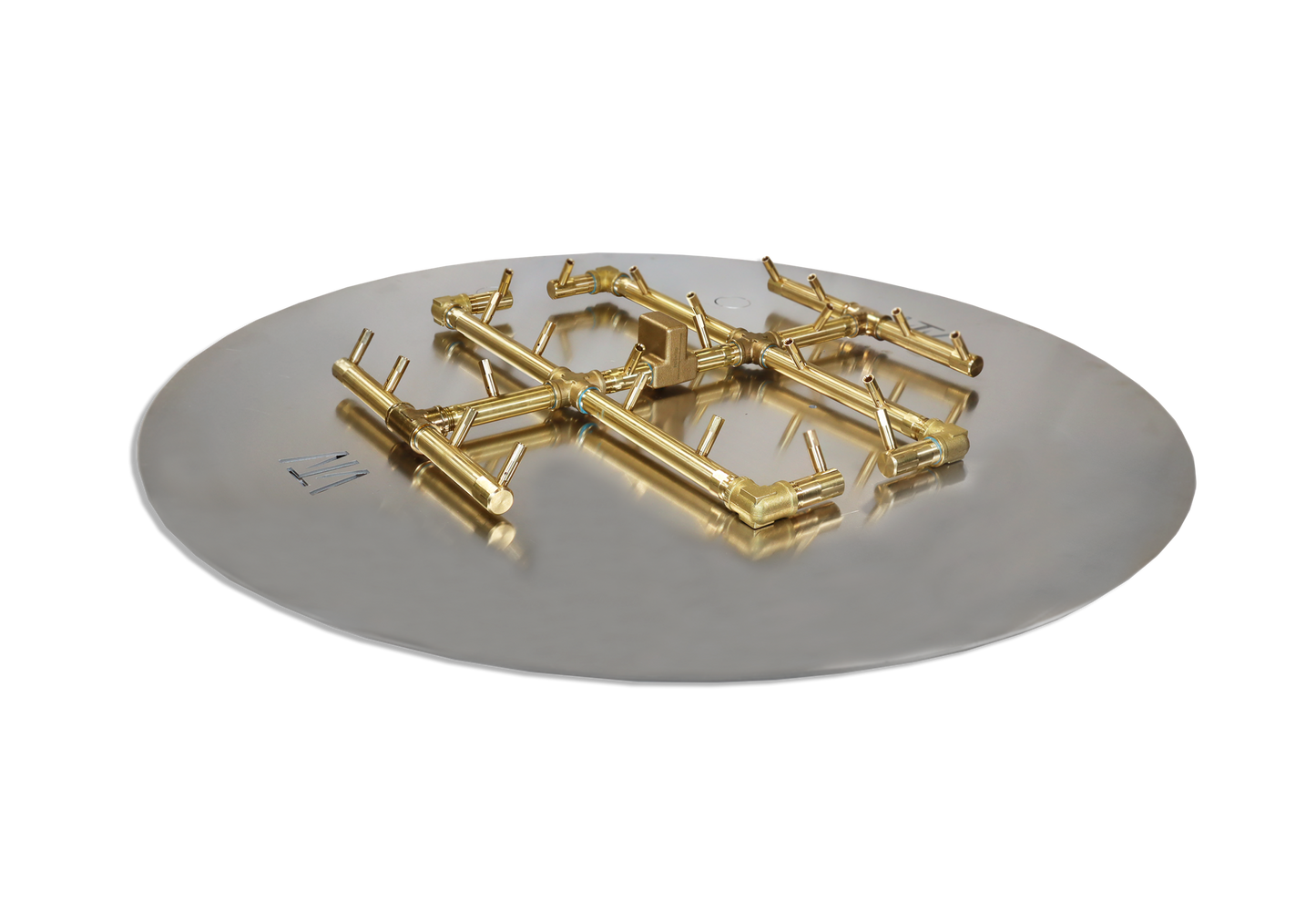 Warming Trends Original CFB290 290K BTU Liquid Propane Crossfire Brass Burner With Waterstop, 36" Square Plate & Double Flex Line Kit