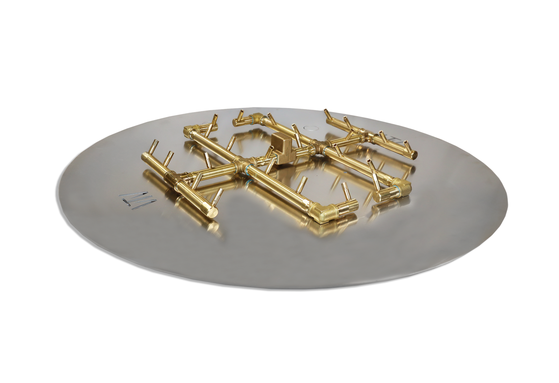 Warming Trends Original CFB290 290K BTU Liquid Propane Crossfire Brass Burner With Waterstop, 36" Square Plate & Double Flex Line Kit