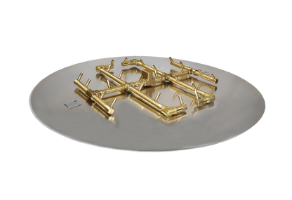 Warming Trends Original CFB290 290K BTU Liquid Propane Crossfire Brass Burner With Waterstop, 36" Square Plate & Double Flex Line Kit